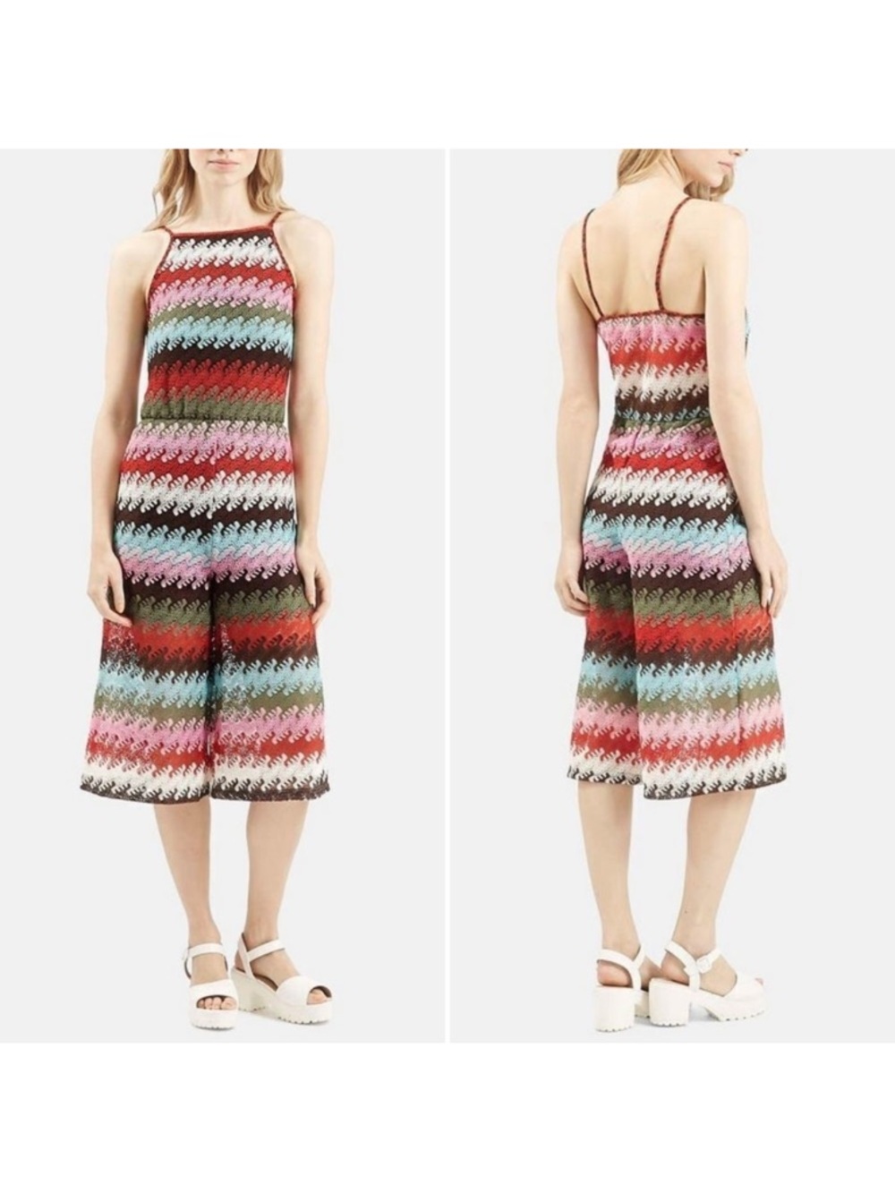NWT TOPSHOP Wave Crochet Culotte Jumpsuit 0